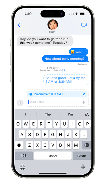 How to schedule messages to send later on iPhone.