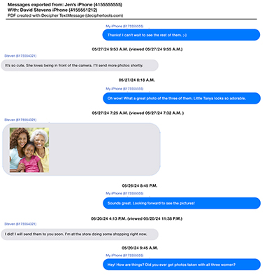 PDF of iPhone text messages so you can print out text messages from iPhone.