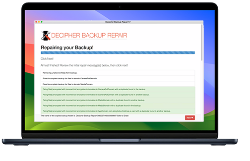 Restore your corrupted backup in iTunes after fixing it with Decipher Backup Repair